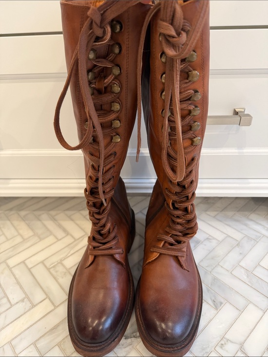 Vintage Foundry Co Shoes - Vintage Foundry Co. Tall Lace-Up Leather Boots – Size 7.5